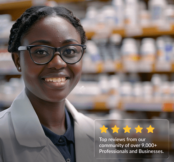 Pharmacist smiling
